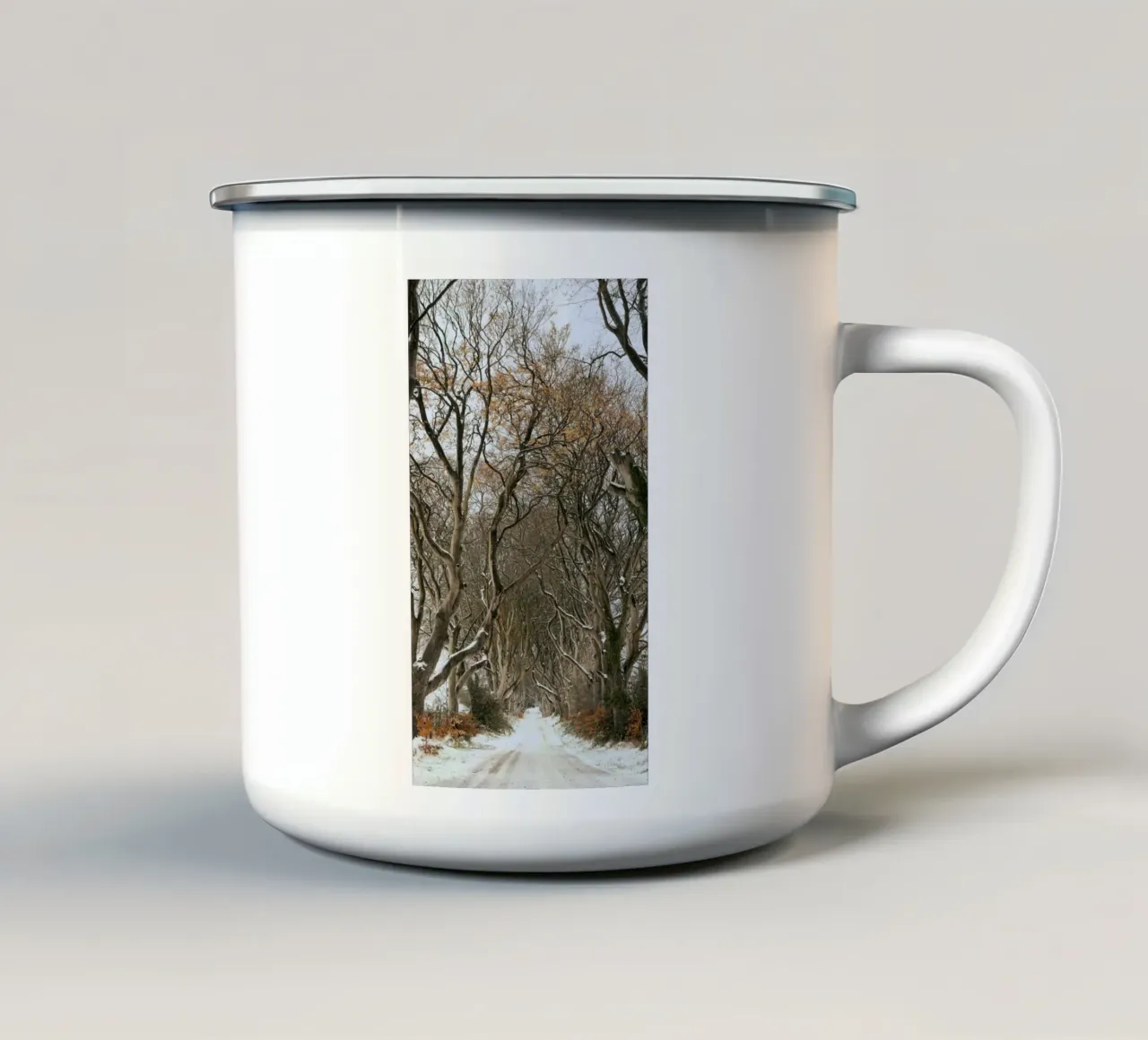 strada degli alberi tazza in smalto da Earthly Visions
