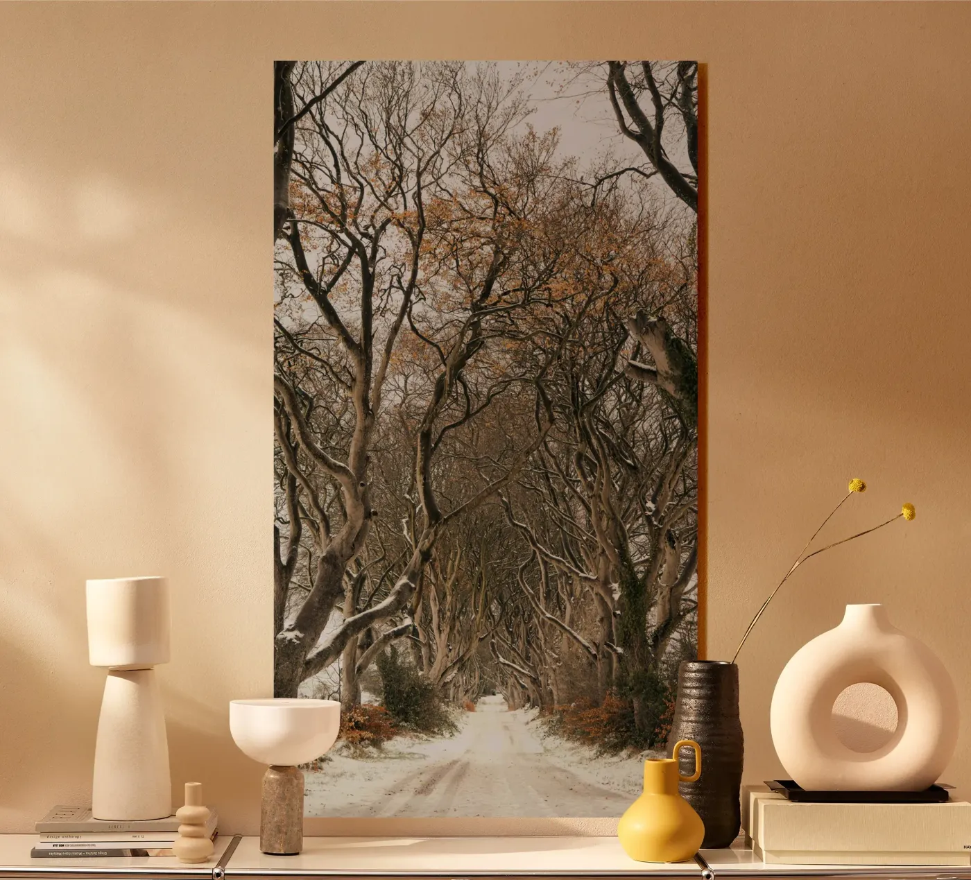 trees road Acryl-Glas von Earthly Visions