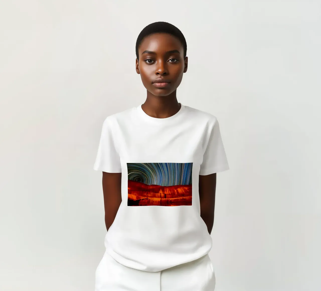 star-trails night-sky t-shirt by Earthly Visions