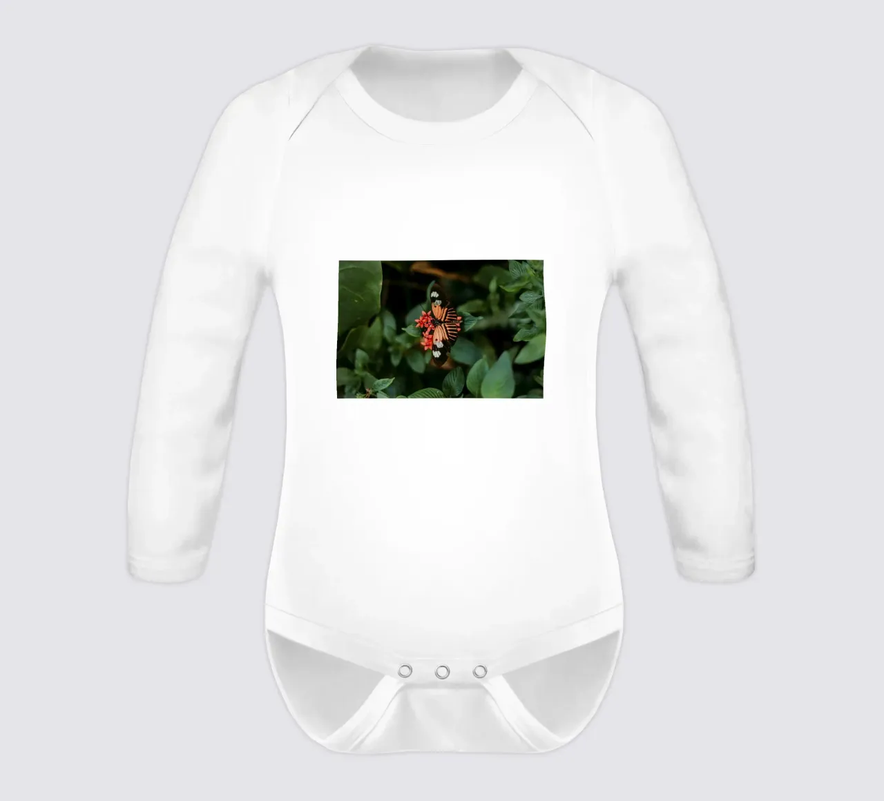 butterfly orange long-sleeve baby romper by Earthly Visions