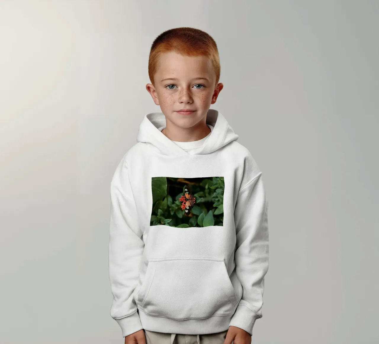 farfalla arancione felpa bambino con cappuccio da Earthly Visions