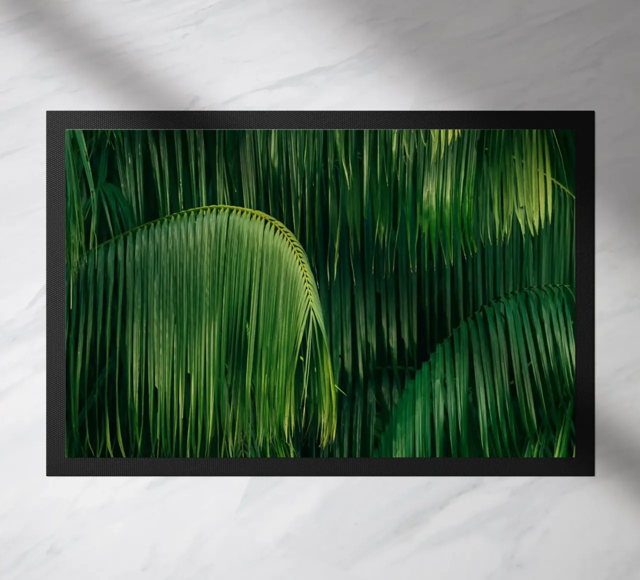palm leaves tropical foliage doormat by Earthly Visions