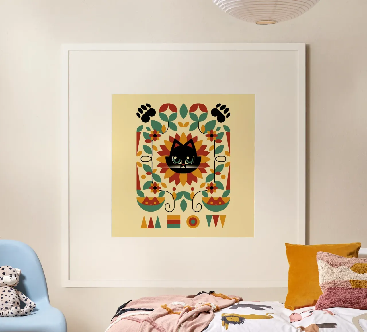 Bauhaus Spring Cat Sunflower poster da Tobe Fonseca