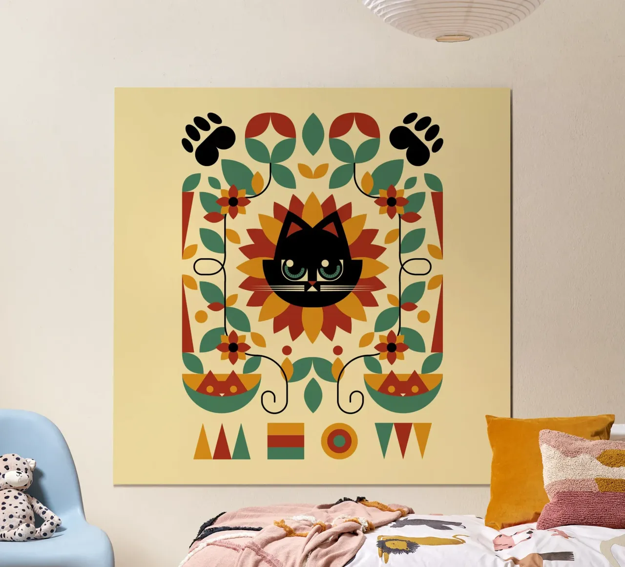 Bauhaus Spring Cat Sunflower poster da Tobe Fonseca