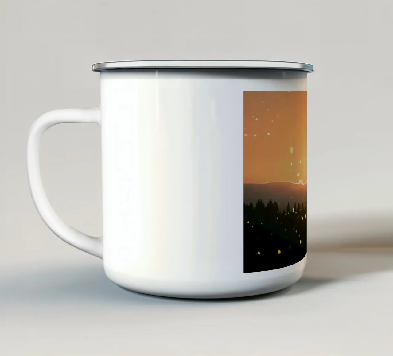 sunset sun enamel mug by Earthly Visions