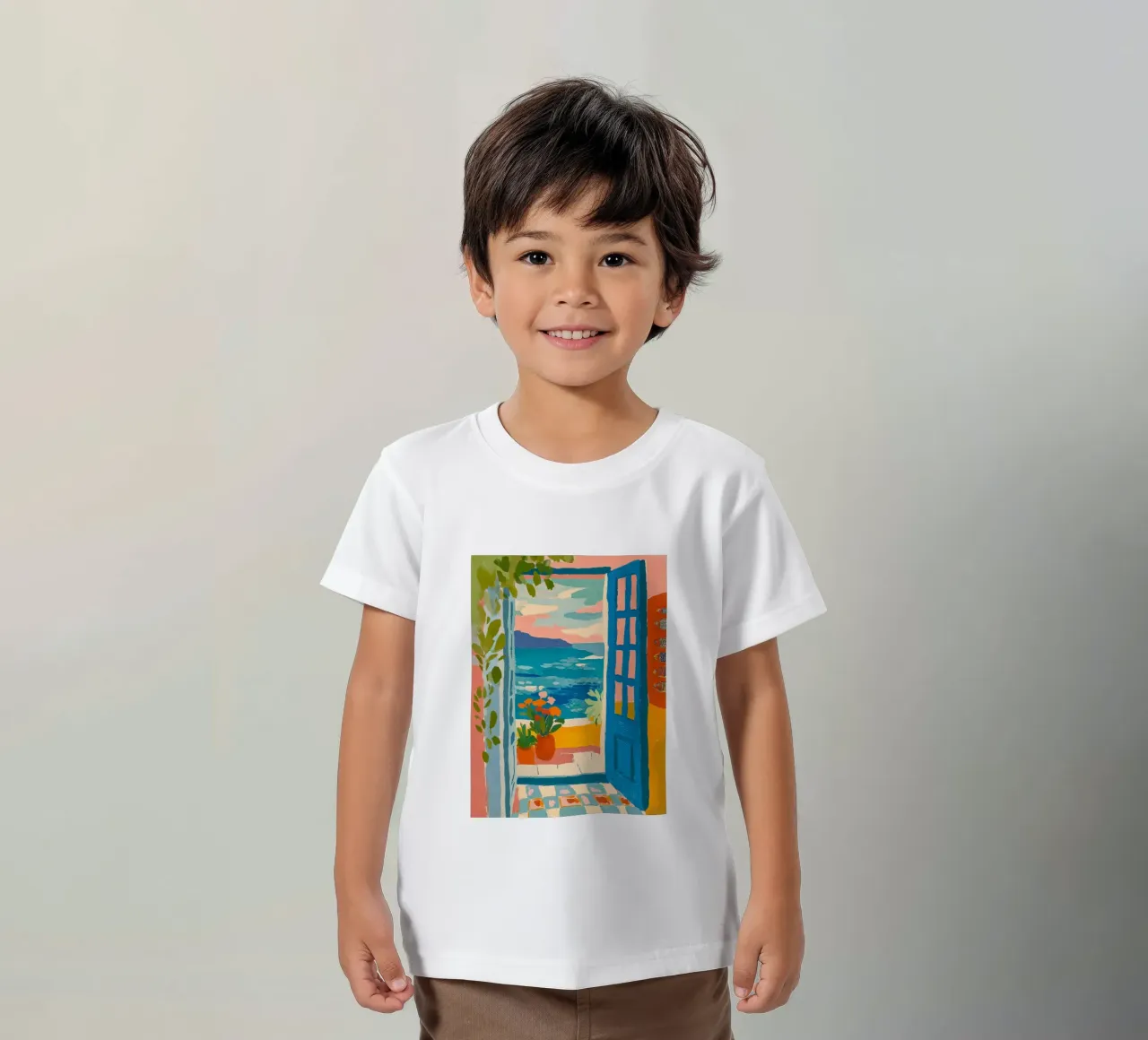 Vacanze con vista sul mare t-shirt bambini da Carinaprint
