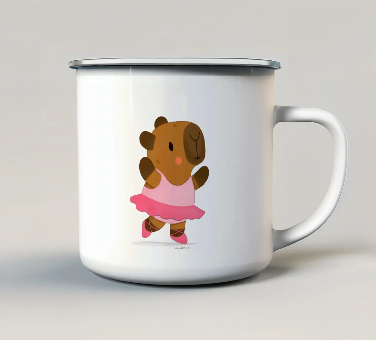 Capibara Ballerina tazza in smalto da julianamotzko