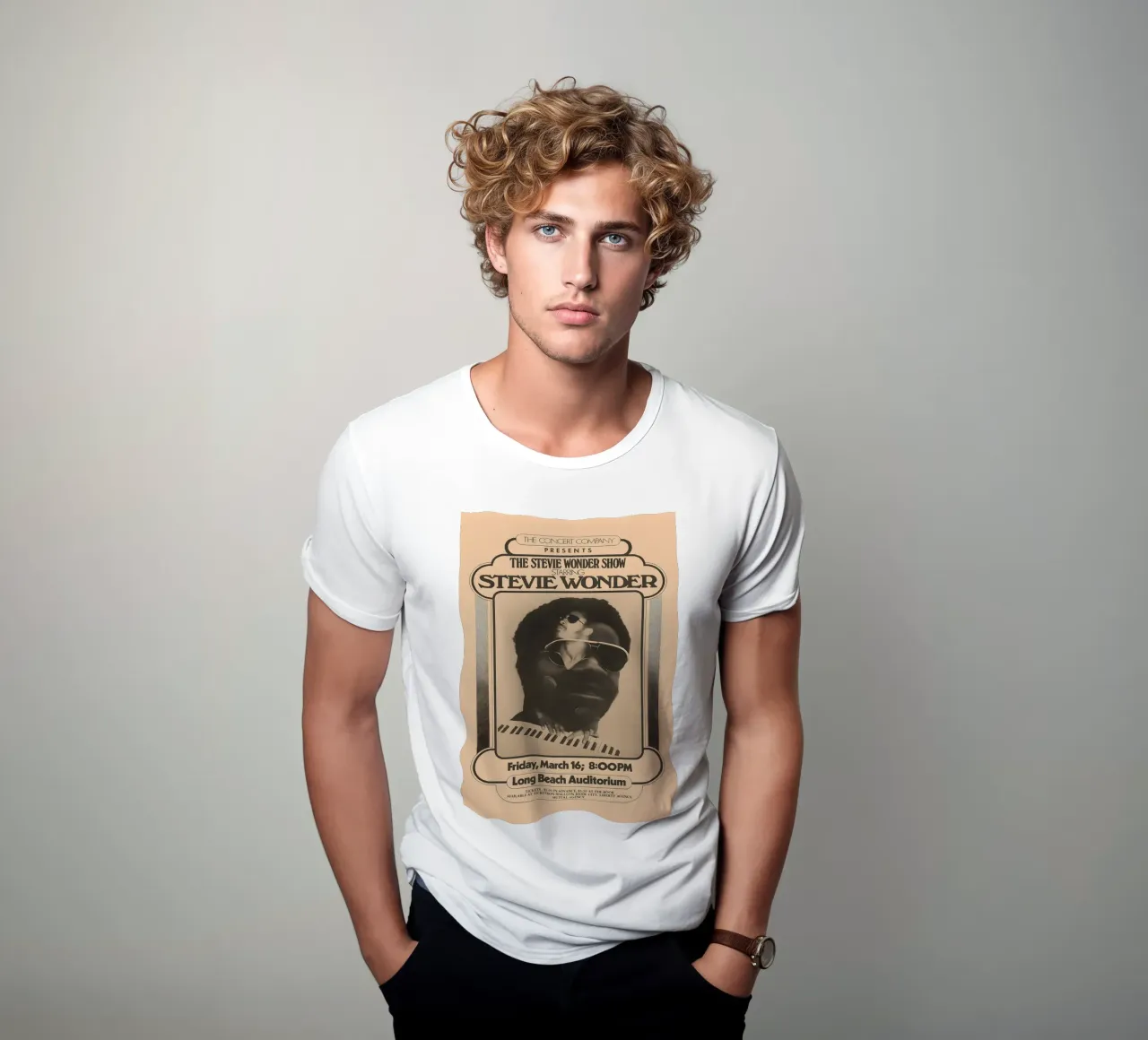 THE STEVIE WONDER SHOW STARRING STEVIE WONDER 1973 t-shirt da DGUnder
