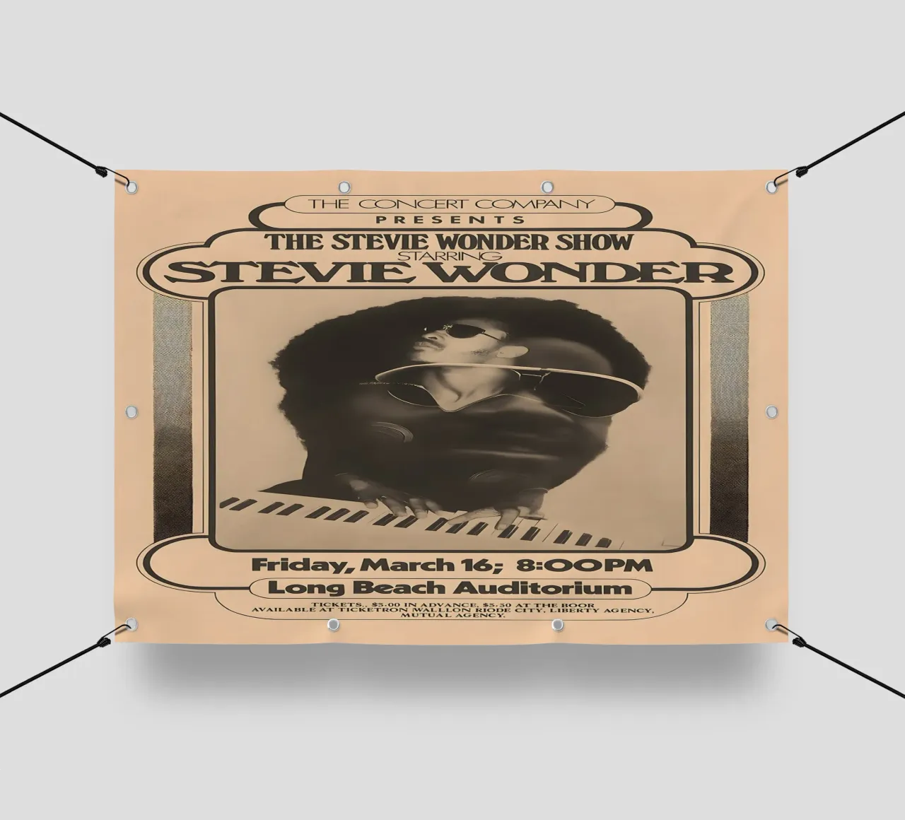 THE STEVIE WONDER SHOW STARRING STEVIE WONDER 1973 telo in pvc da DGUnder