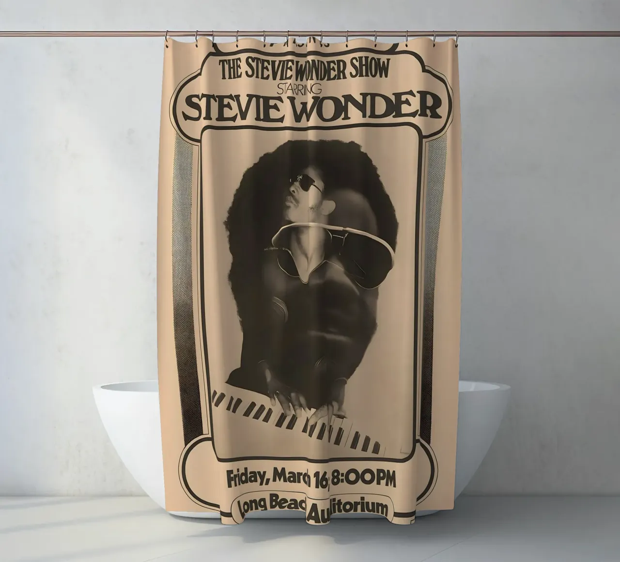 THE STEVIE WONDER SHOW STARRING STEVIE WONDER 1973 tenda da doccia da DGUnder