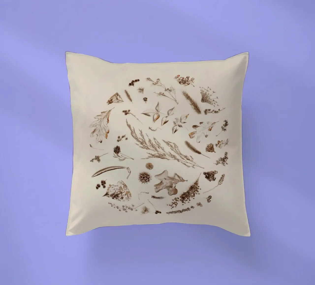 leaves flowers decorative cushion by Earthly Visions