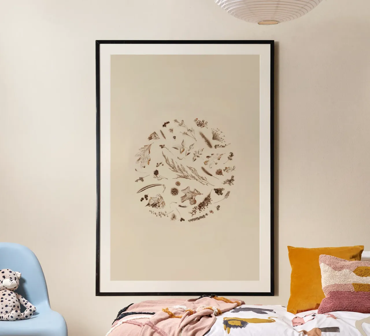 foglie fiori poster con telaio in alluminio da Earthly Visions