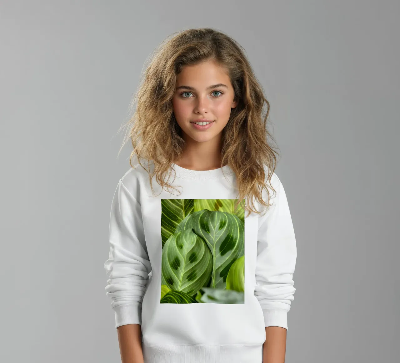 leaves greenery kids sweatshirt by Earthly Visions