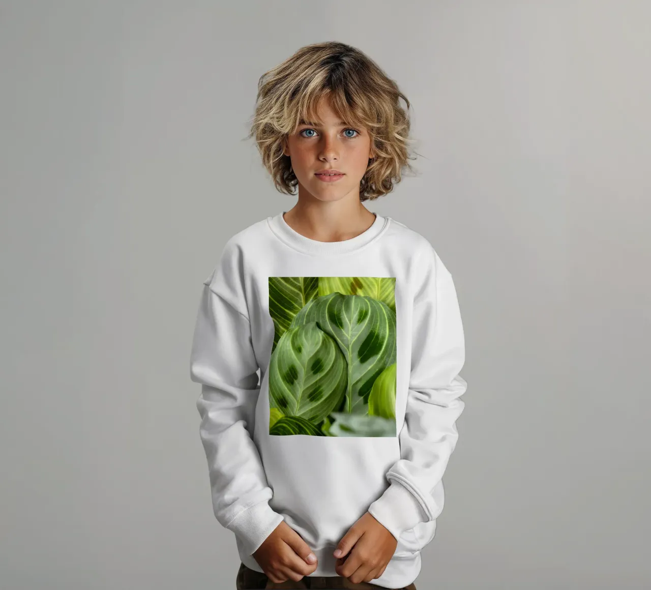 leaves greenery kids sweatshirt by Earthly Visions