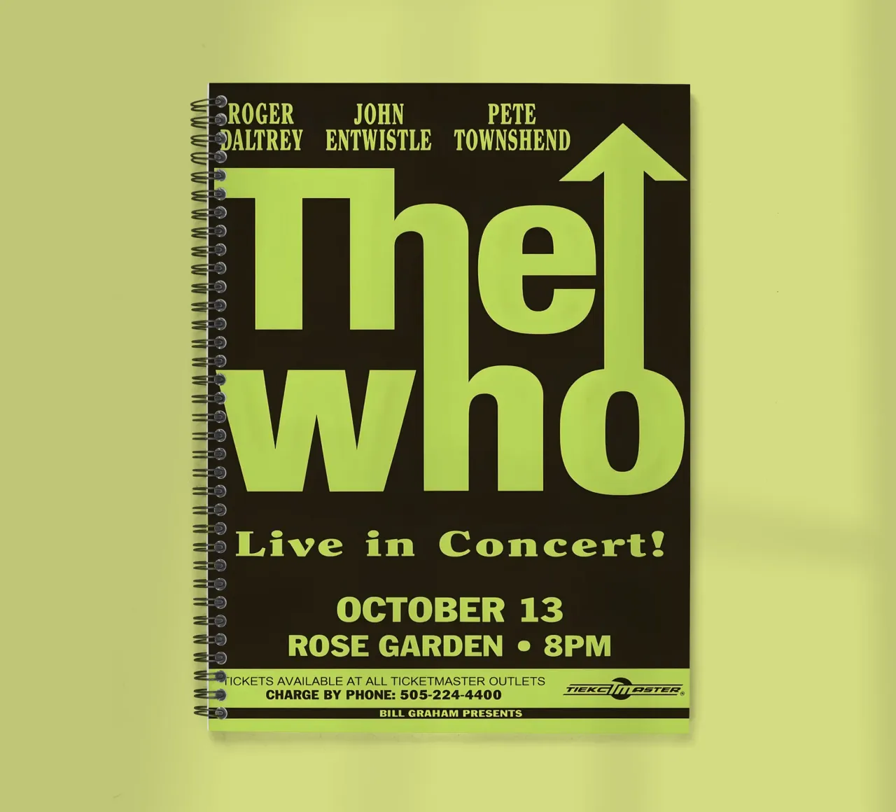 The Who Rose Garden Portland Oregon October 13 1996 spiral notebook by DGUnder