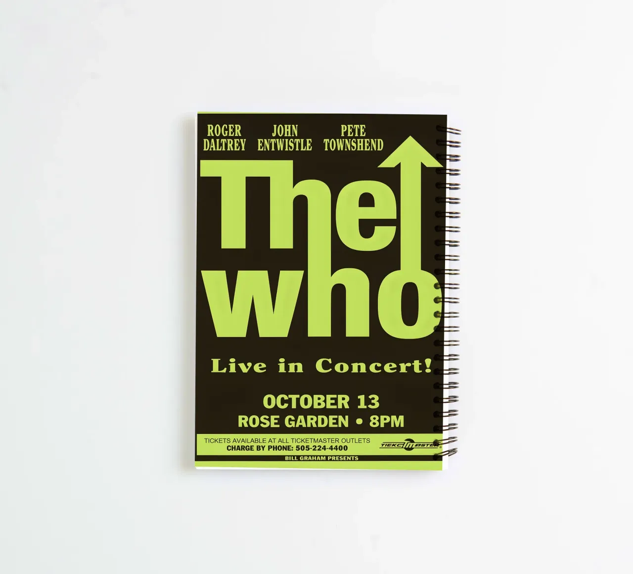 The Who Rose Garden Portland Oregon October 13 1996 spiral notebook by DGUnder