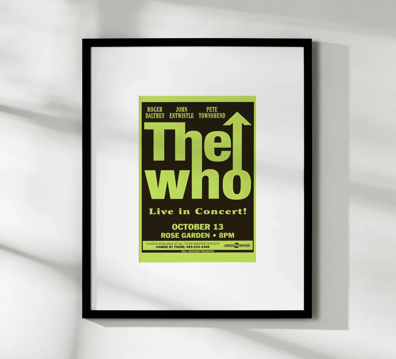 The Who Rose Garden Portland Oregon October 13 1996 poster met aluminium frame van DGUnder