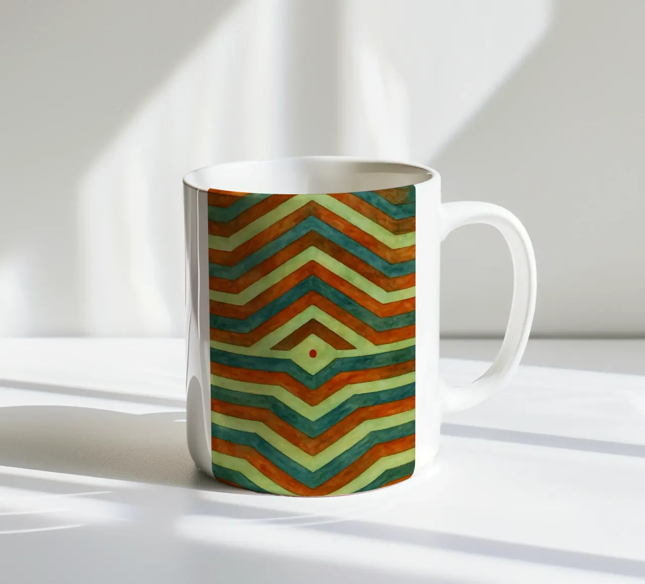 Disegno astratto a linee ilustrate tazza in ceramica da Permatax