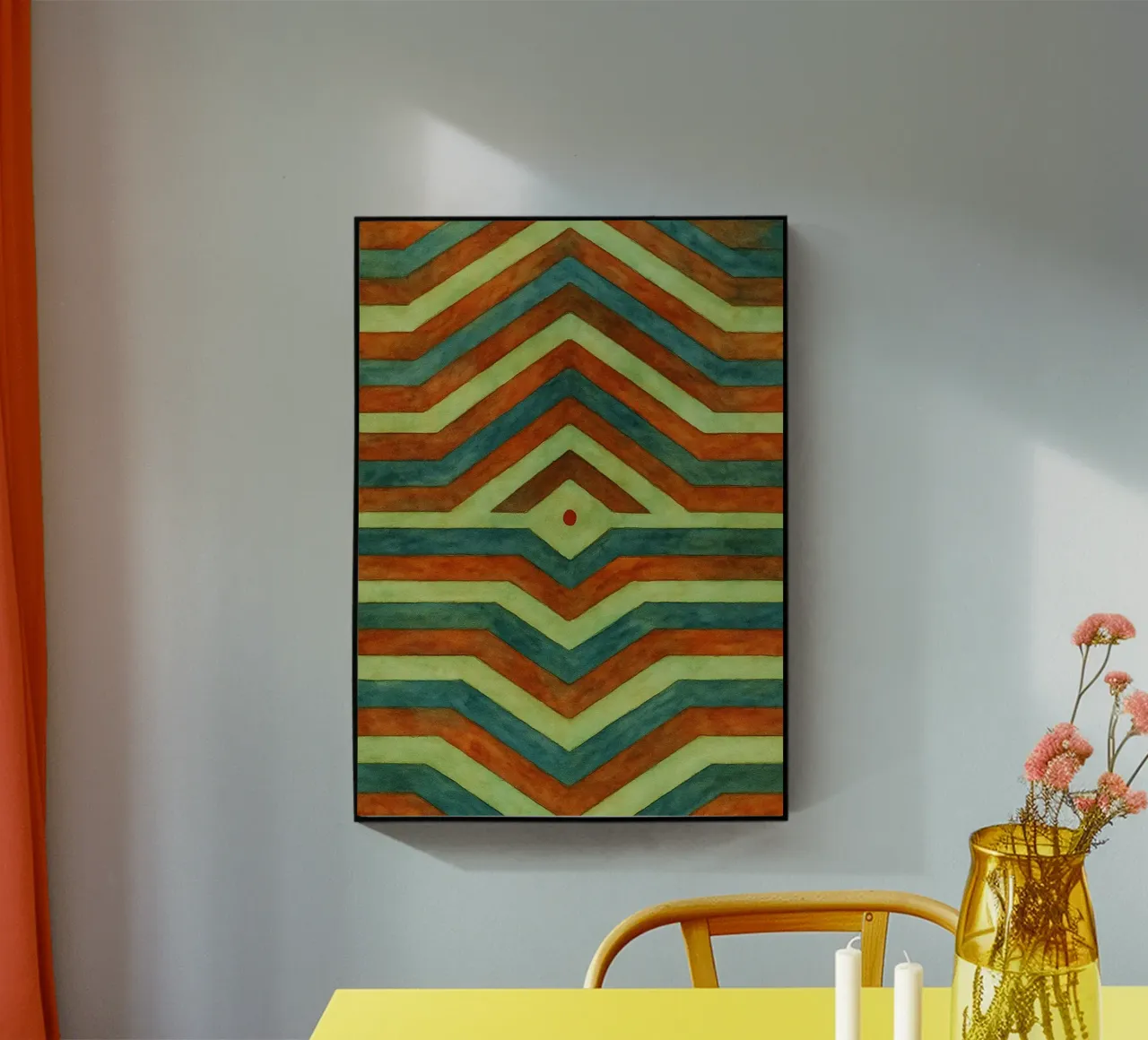 Disegno astratto a linee ilustrate plexiglass da Permatax