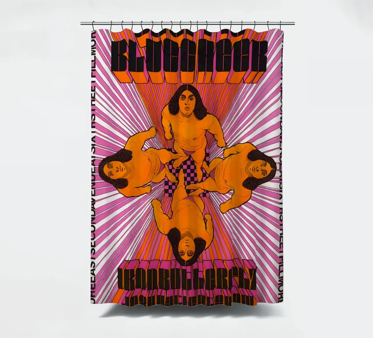 Traffic Concert Poster 1968 Blue Cheer Vintage Fillmore shower curtain by DGUnder