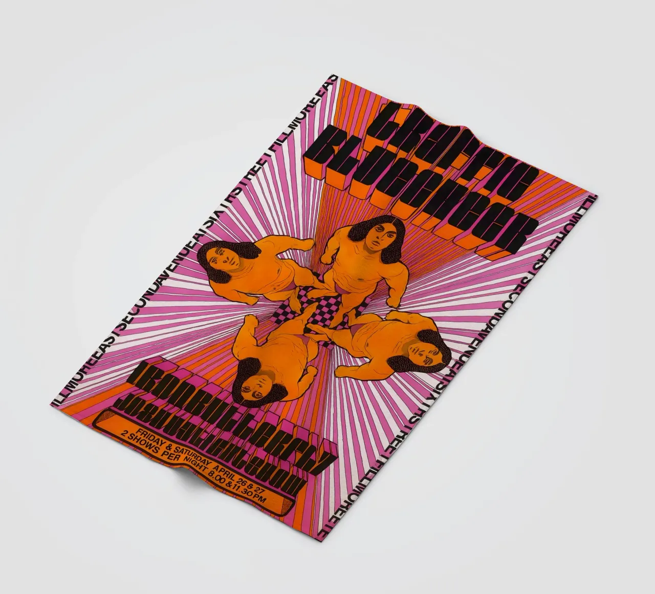 Traffic Concert Poster 1968 Blue Cheer Vintage Fillmore fleece blanket by DGUnder