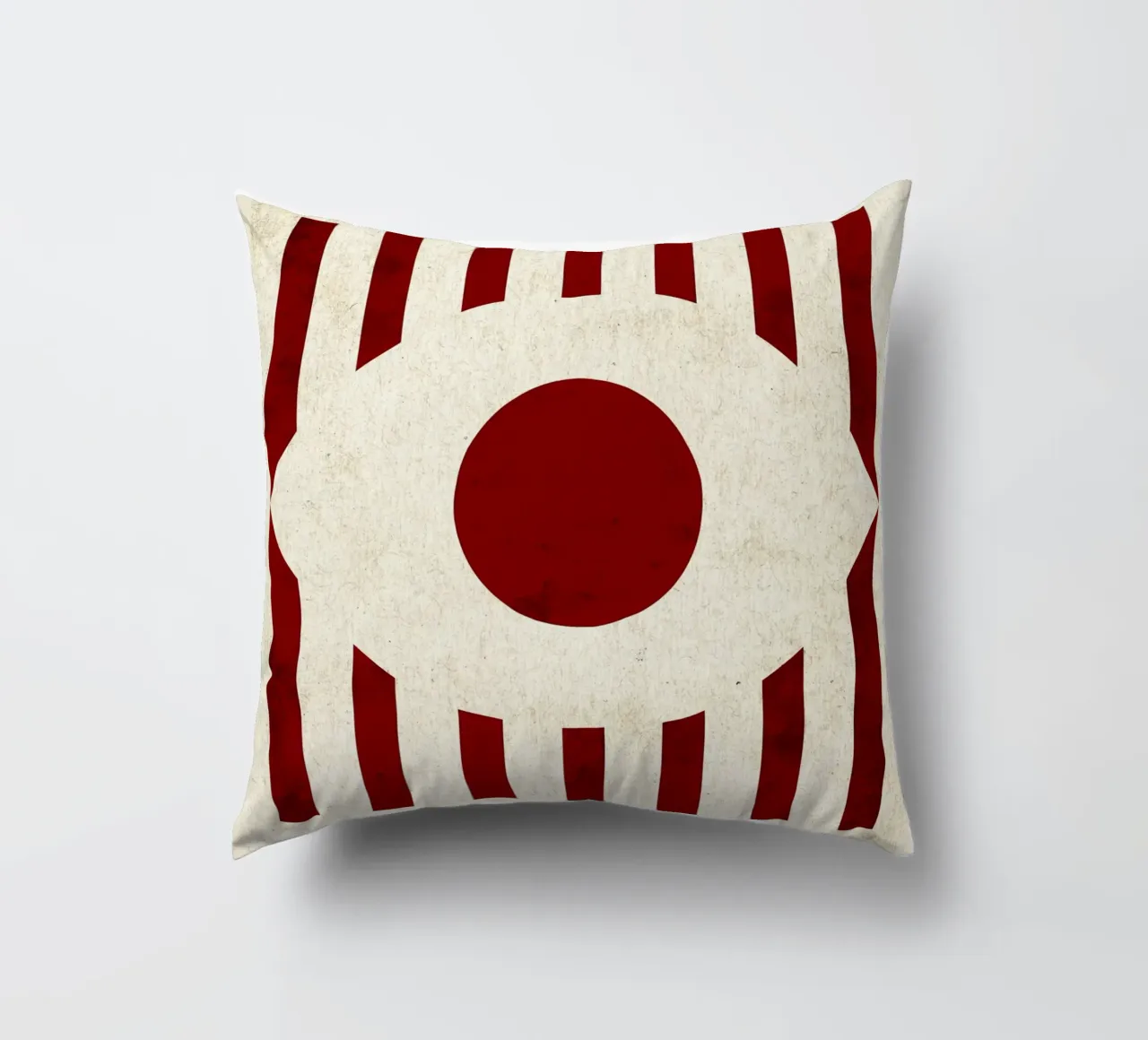 Design minimalista degli occhi con strisce rosse cuscino da Jason Studio