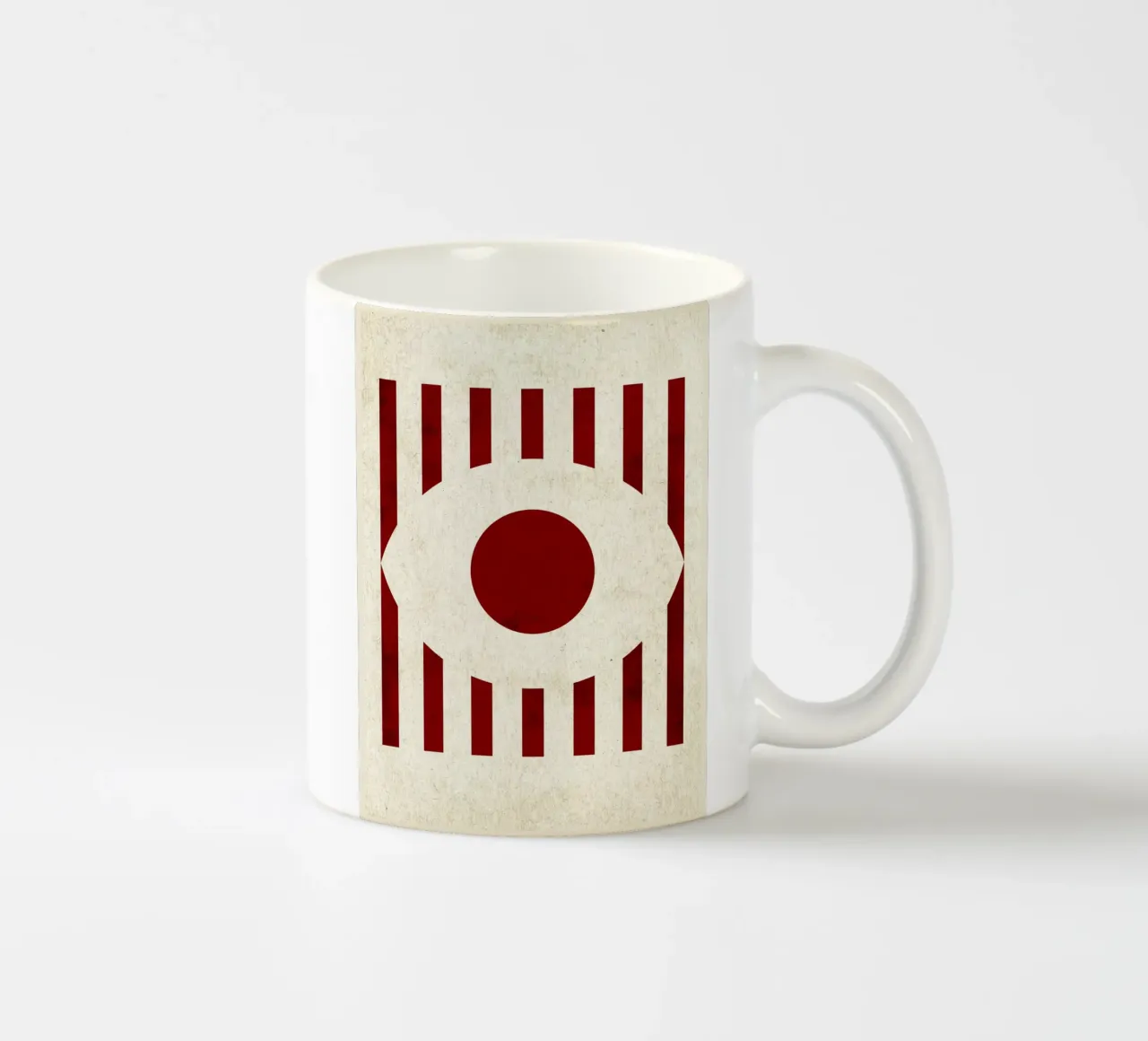 Design minimalista degli occhi con strisce rosse tazza in ceramica da Jason Studio