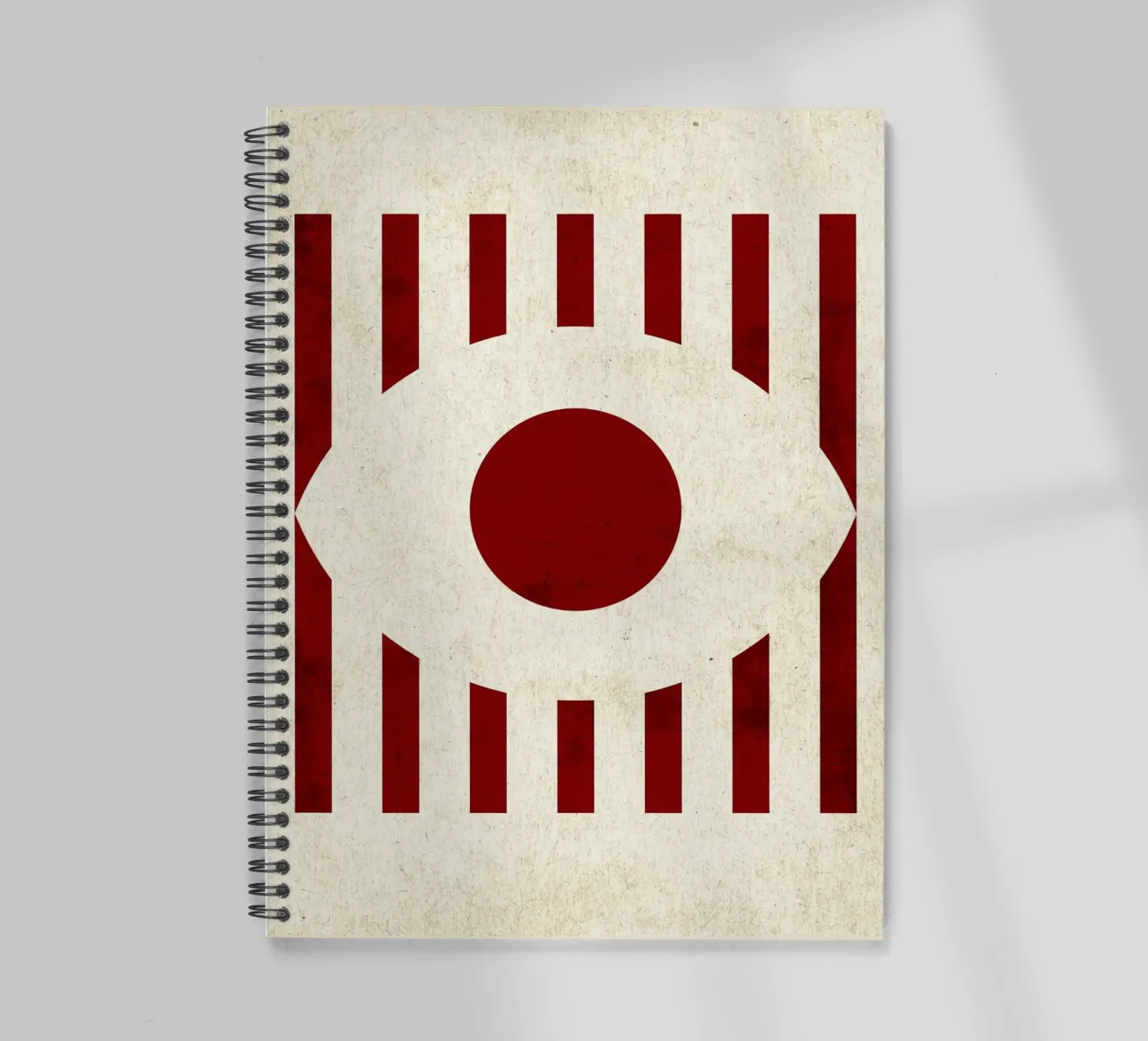 Minimalist Eye Design with Red Stripes spiral notebook by Jason Studio