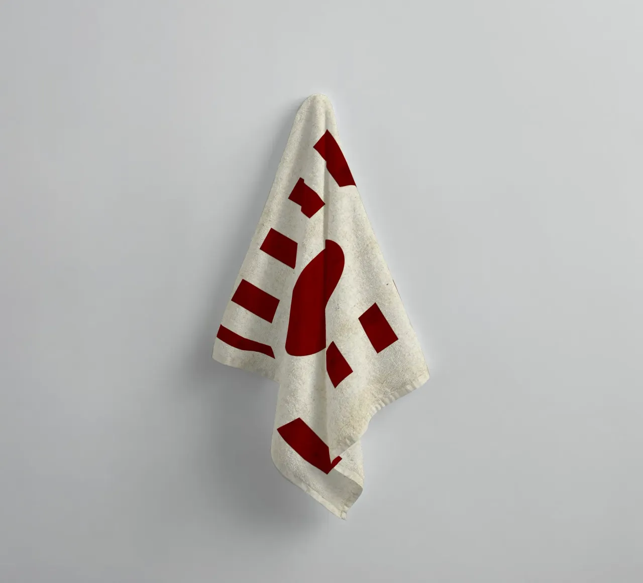 Design minimalista degli occhi con strisce rosse asciugamano da bagno da Jason Studio
