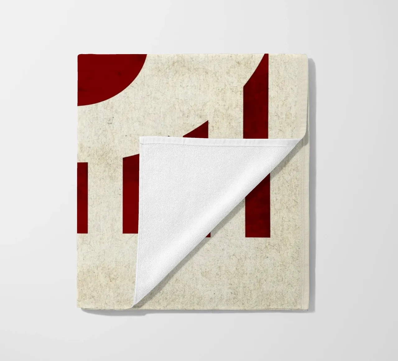 Design minimalista degli occhi con strisce rosse telo mare da Jason Studio