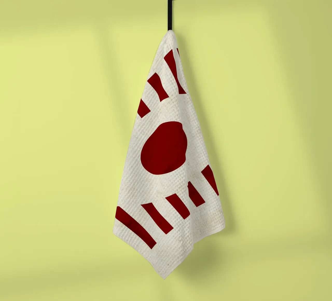 Design minimalista degli occhi con strisce rosse canovaccio da cucina da Jason Studio