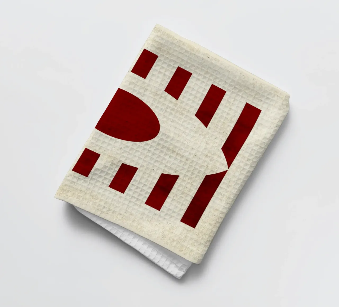 Design minimalista degli occhi con strisce rosse canovaccio da cucina da Jason Studio
