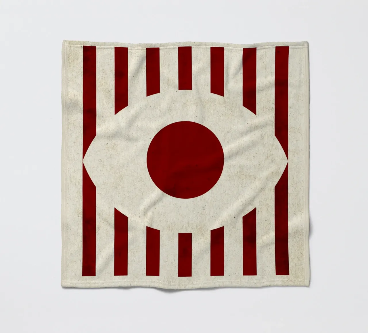 Design minimalista degli occhi con strisce rosse coperta in pile da Jason Studio