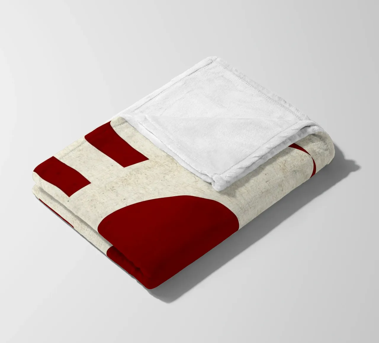 Design minimalista degli occhi con strisce rosse coperta in pile da Jason Studio