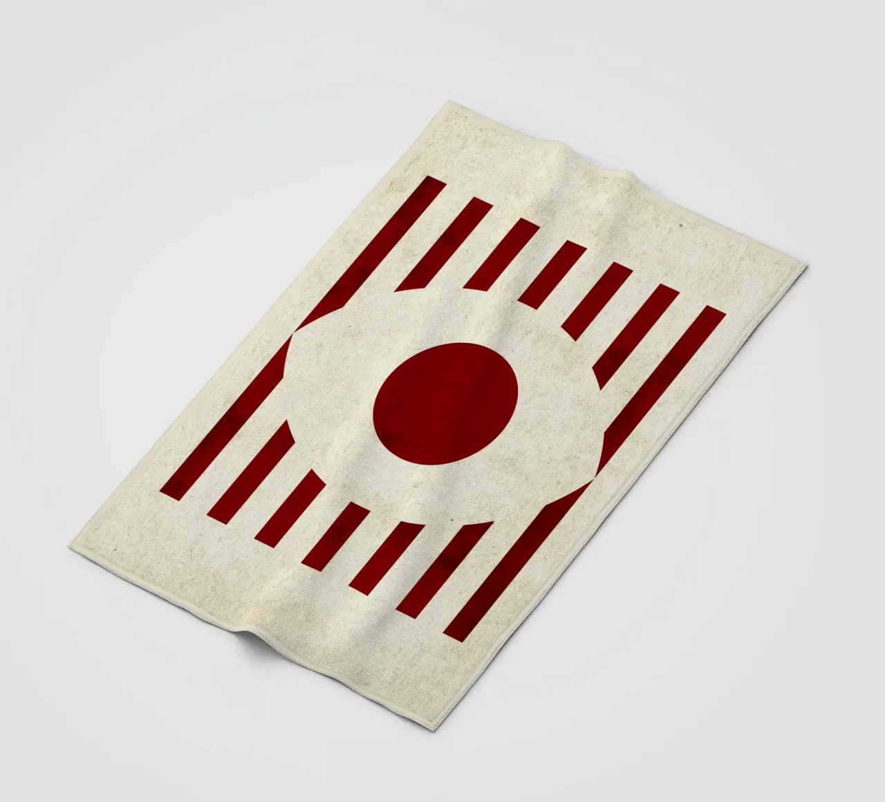 Design minimalista degli occhi con strisce rosse coperta in pile da Jason Studio