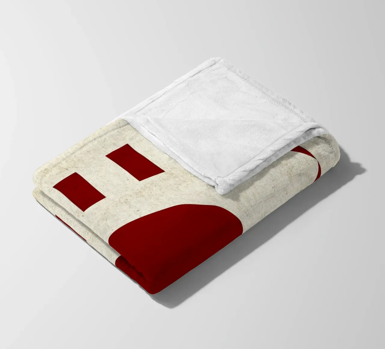Design minimalista degli occhi con strisce rosse coperta in pile da Jason Studio