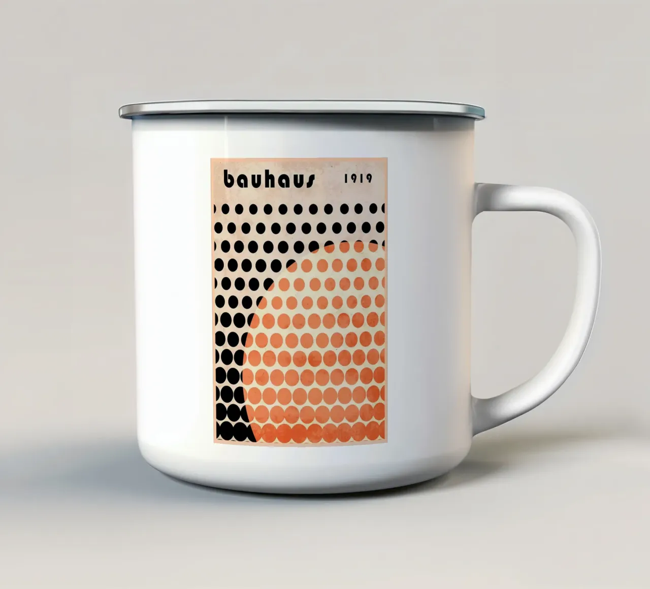 Poster Bauhaus a pois tazza in smalto da Jason Studio