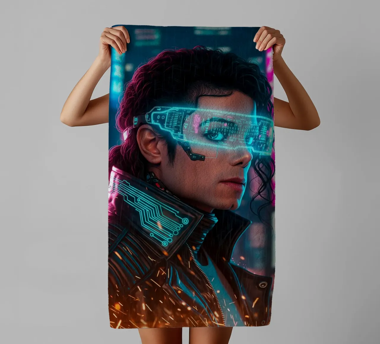 Michael Jackson - Cyber Punk art (2) asciugamano da bagno da Lembayung art