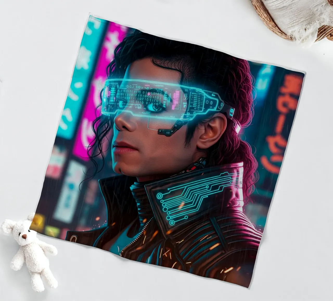 Michael Jackson - Cyber Punk art (2) coperta in pile da Lembayung art