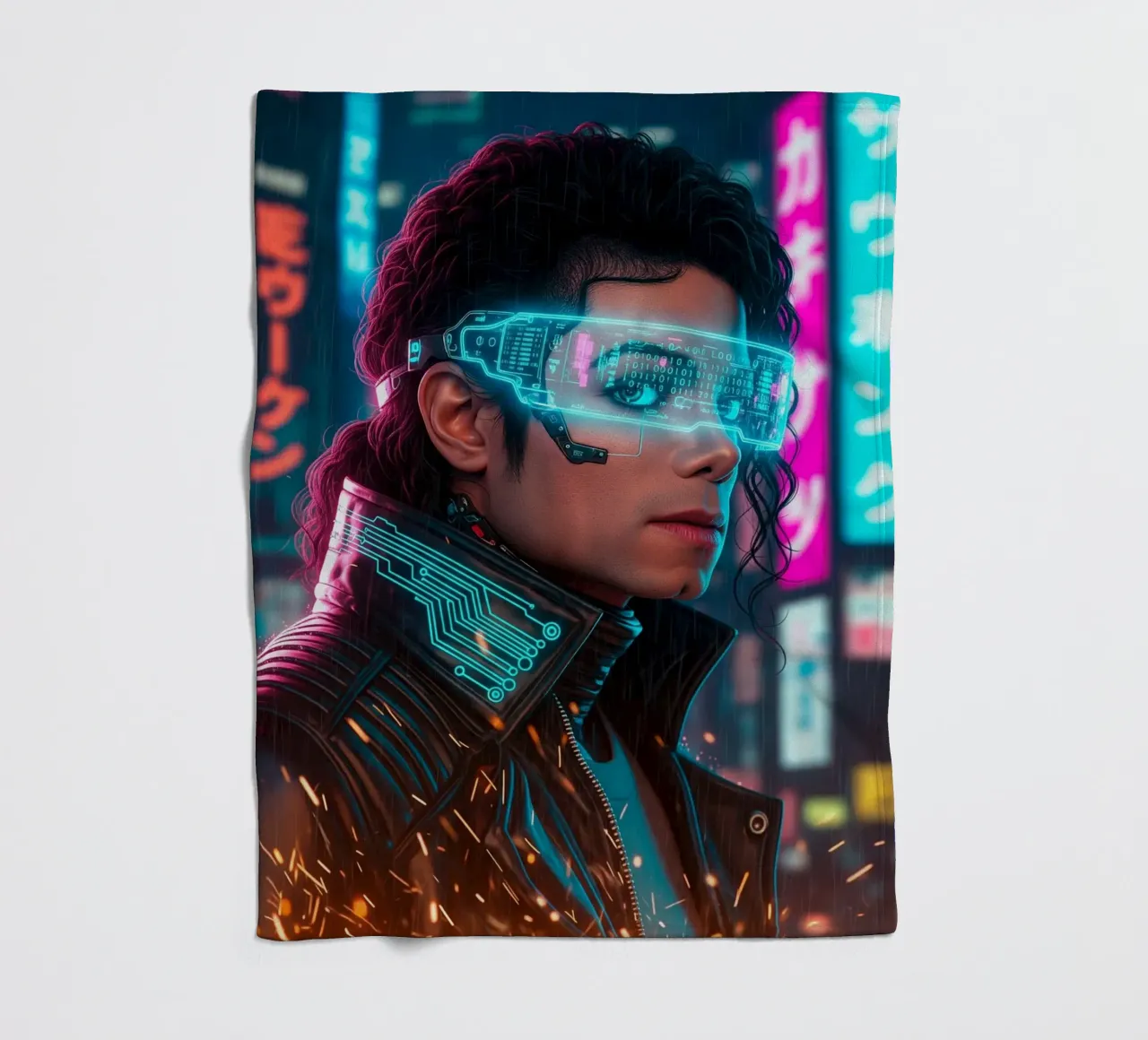 Michael Jackson - Cyber Punk art (2) coperta in pile da Lembayung art