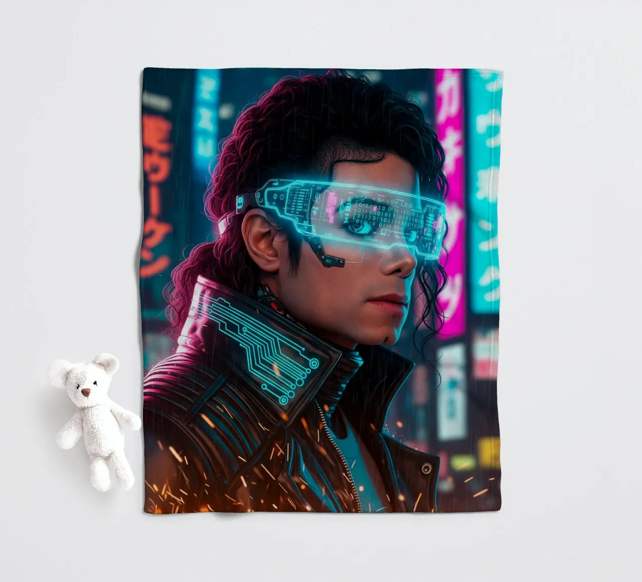 Michael Jackson - Cyber Punk art (2) coperta in pile da Lembayung art
