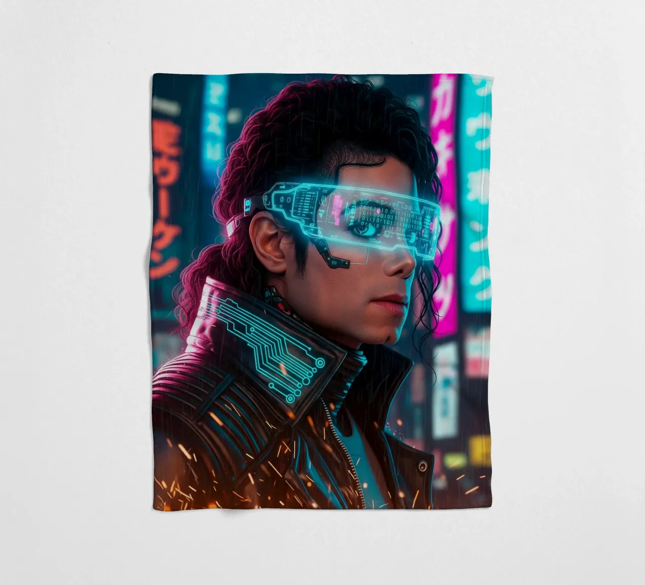 Michael Jackson - Cyber Punk art (2) coperta in pile da Lembayung art