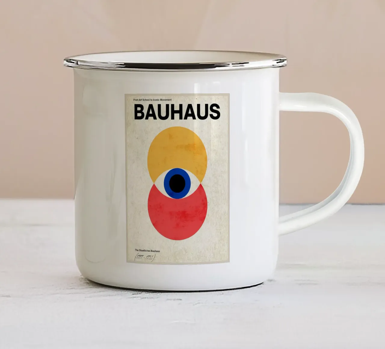 Poster per gli occhi Bauhaus tazza in smalto da Jason Studio