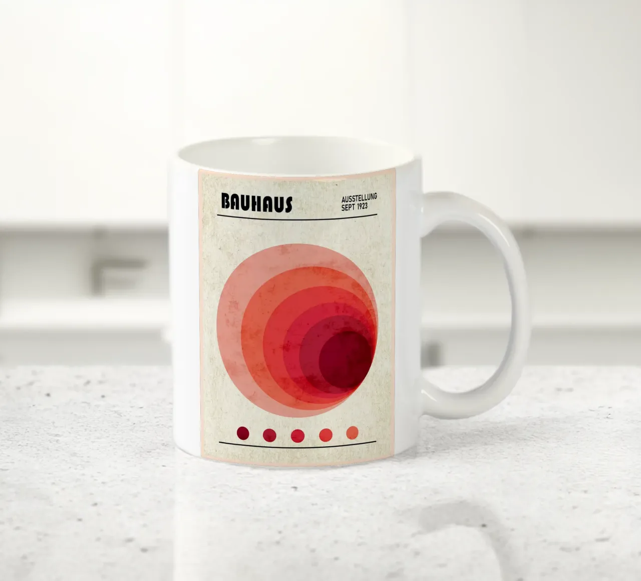 Manifesto della mostra Bauhaus, settembre 1923 tazza in ceramica da Jason Studio