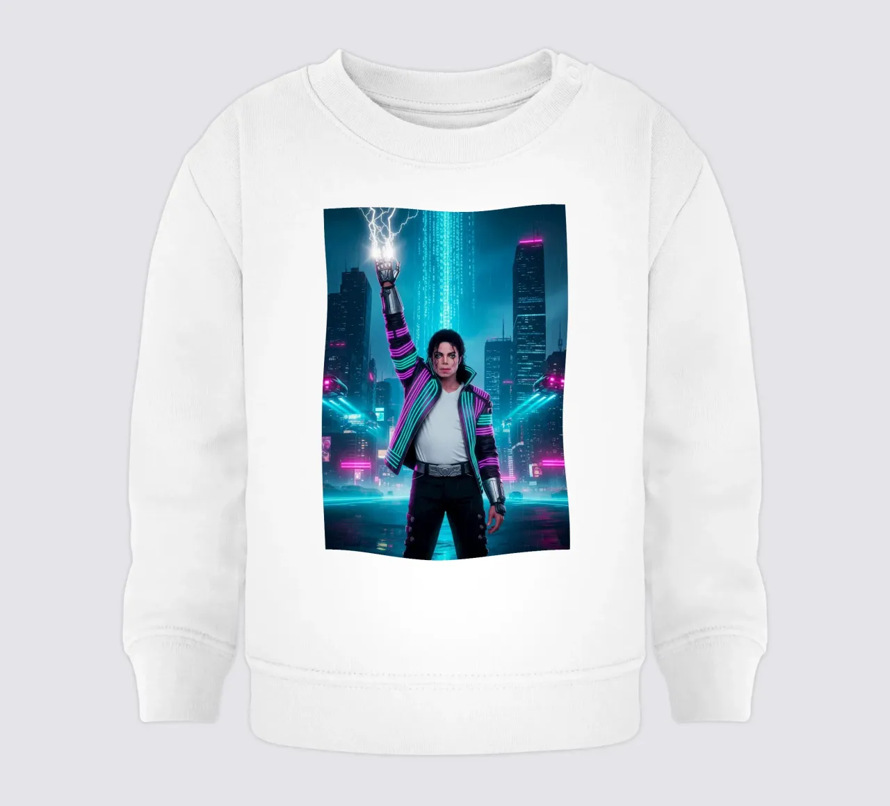 Michael Jackson - Cyber Punk art style (3) felpa neonato da Lembayung art