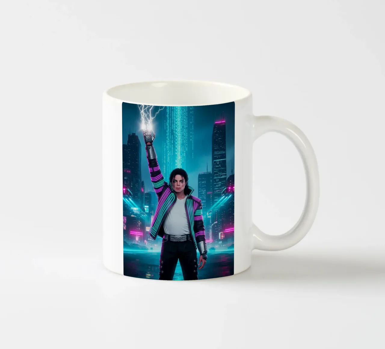 Michael Jackson - Cyber Punk art style (3) tazza in ceramica da Lembayung art