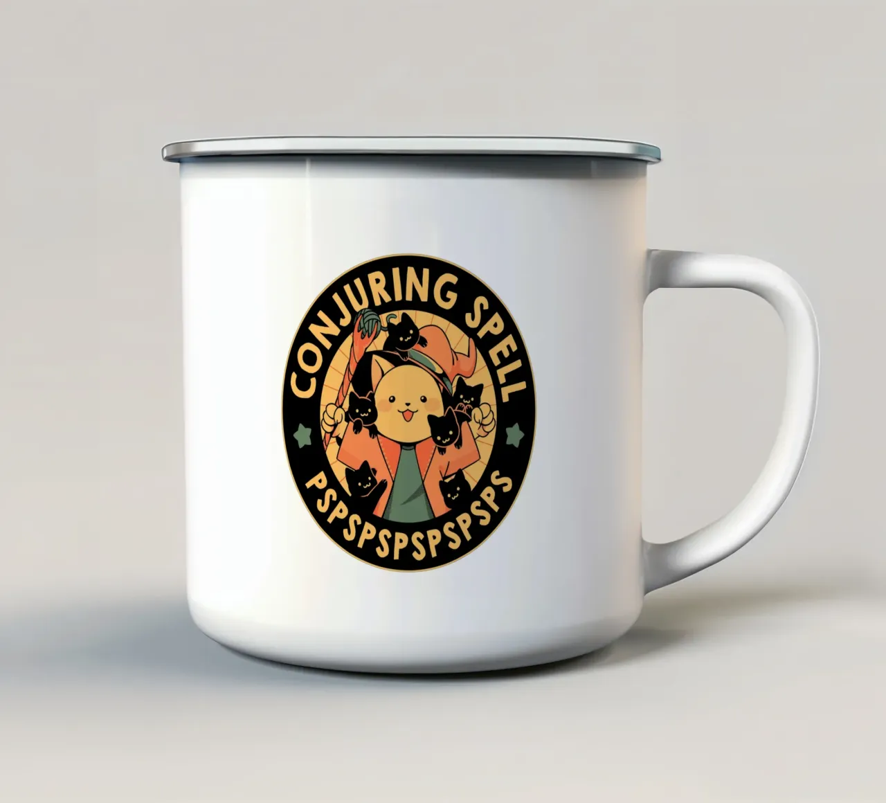 Conjuring Spell Pspsps tazza in smalto da Tobe Fonseca
