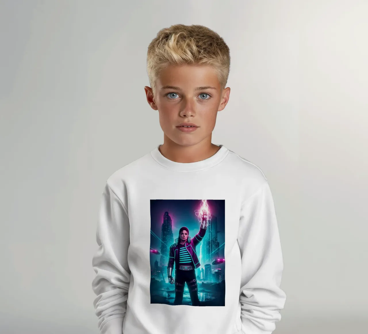 Michael Jackson - Cyber Punk art style (4) felpa bambino da Lembayung art