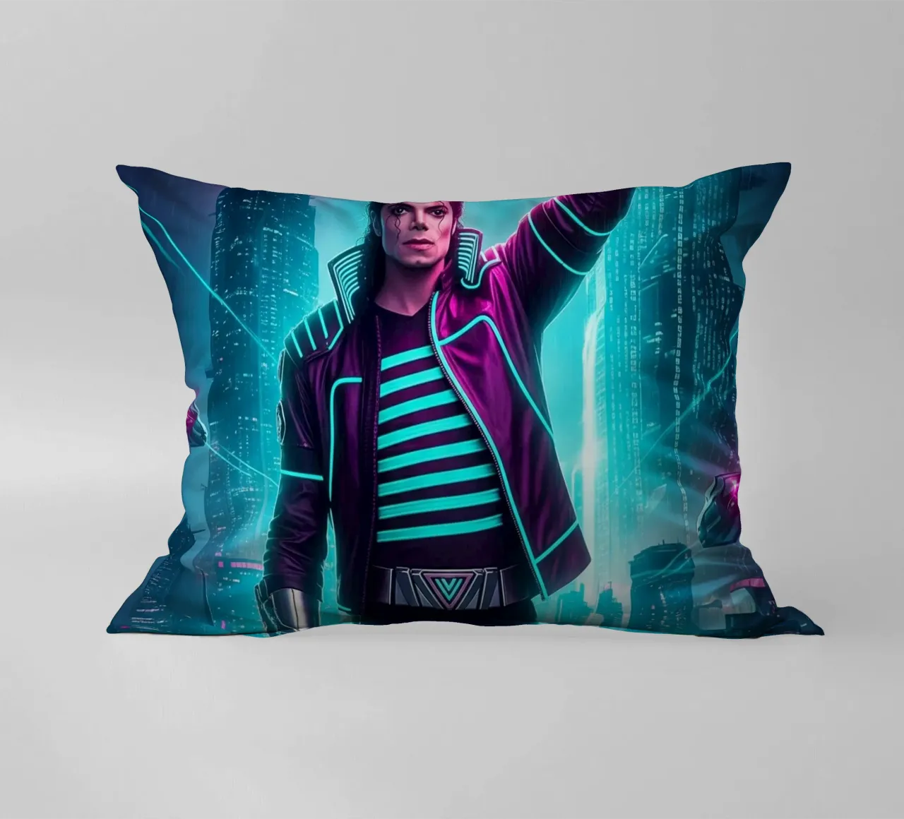 Michael Jackson - Cyber Punk art style (4) cuscino da Lembayung art