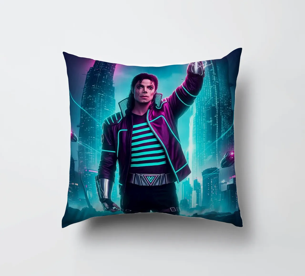 Michael Jackson - Cyber Punk art style (4) cuscino da Lembayung art